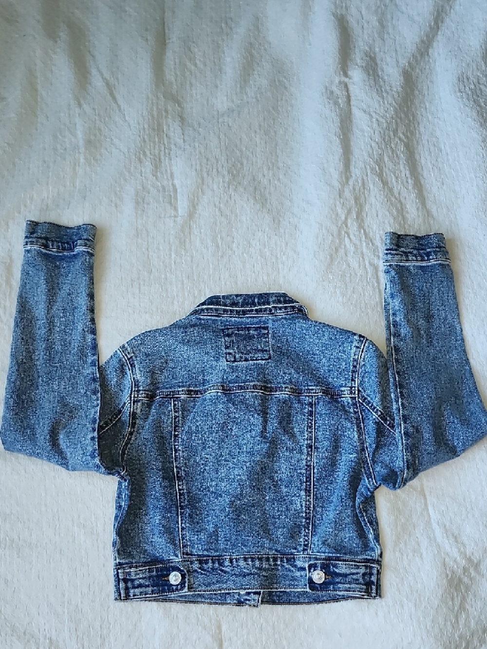 Wax Jean Faded Blue Cropped Denim Jacket - Picture 4 of 6